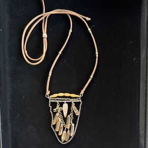 Silpada Gold and Tan Pendant Necklace